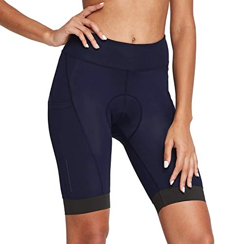 Mountain Bike Short : Willit Womens Bike Shorts 3D Padded Cycling Bicycle Shorts Pockets Quick Dry Lightweight Pockets 8" Navy Blue L