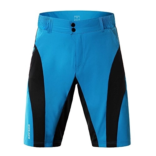 Mountain Bike Short : WOSAWE Men’s Cycling Short Waterproof Lightweight Mountain Bike 1 / 2 Pants + 3D Padded Gel Breathable Bicycle Underwear (BC431 Blue S)