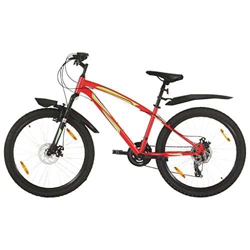 Vélo de montagnes : AGGEY Articles de sport, loisirs de plein air, cyclisme, VTT, 21 vitesses, roue de 66 cm, rouge, 42 cm