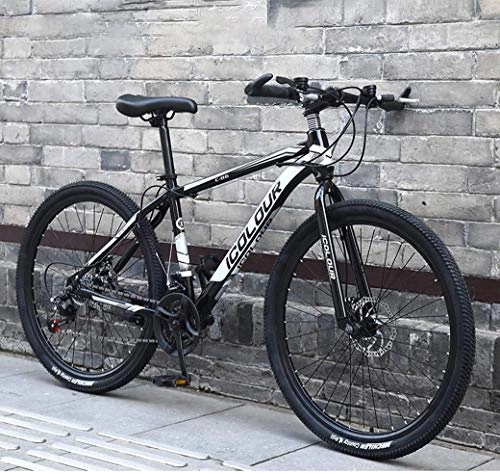 Vélo de montagnes : JF-XUAN vélo 26" VTT for Adultes, Cadre en Aluminium léger et Avant arrière Freins à Disque, Twist Shifters à 21 délais (Color : D, Size : 24Speed)
