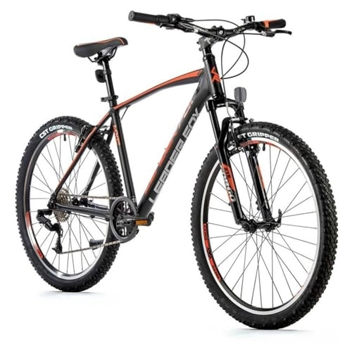 Vélo de montagnes : Velo Musculaire VTT 26 Leader Fox MXC 2023 Homme Noir Mat-Orange 8V Cadre 14 Pouces (Taille Adulte 150 à 158 cm)