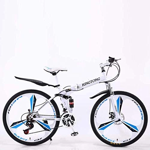 Vélos de montagne pliant : MJY Vélo VTT Vélos pliants, 27 vitesses Double frein à disque Suspension intégrale antidérapante, cadre en aluminium léger, fourche à suspension ， Multicolore 7-2, 26 pouces
