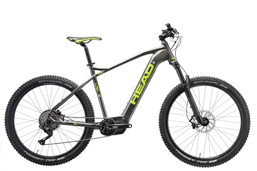 Vélos de montagne électriques : HEAD Lagos Ride VTT électrique Adulte Unisexe, Gris métallique / Vert, 42