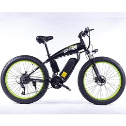 DASLING Mountain bike elettriches DASLING Electric Mountain Bike Use Lithium Battery Booster Motor 48V 350W Speed ​​25Km / H with 26 inch Tire-Nero E Verde