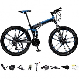 YLJYJ Mountain Bike pieghevoles Bicicletta da 26 pollici MTB, bici da pendolare pieghevole unisex, mountain bike pieghevole con ingranaggi a 24 velocità, bici da fuoristrada a velocità variabile, doppio freno a disco (cyclette)
