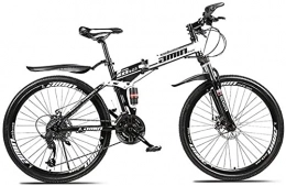 HJRBM Mountain Bike pieghevoles Biciclette pieghevoli per mountain bike, freno a doppio disco a 24 velocità da 26 pollici, sospensione completa antiscivolo, telaio leggero, forcella ammortizzata 7-10, W 2 jianyou (Colore : R 4)