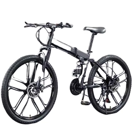 DADHI Mountain Bike pieghevoles DADHI Mountain bike fuoristrada pieghevole, bicicletta doppia ammortizzante, telaio in acciaio ad alto tenore di carbonio, adatta per 160~180 cm (Grey 27 speed)