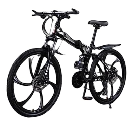 DADHI Mountain Bike pieghevoles DADHI Mountain bike pieghevole, bici da esterno a velocità variabile, freno a disco meccanico sensibile, montaggio facile, per uomo / donna (Black and white 27 speed)