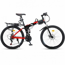 FBDGNG Mountain Bike pieghevoles FBDGNG - Bicicletta pieghevole per adulti, leggera, telaio in lega resistente con freno a disco, 66 cm