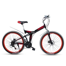 GUOE-YKGM Mountain Bike pieghevoles GUOE-YKGM Bicicletta, Bici Citta' Folding Bike for Adulti Uomini E Le Donne 24 / 26inch Mountain Bike 21 velocità Leggero Pieghevole City Bike Bicicletta (Red) (Color : Red, Size : 24inch)