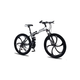 LANAZU Mountain Bike pieghevoles LANAZU Bicicletta per adulti a velocità variabile, mountain bike pieghevole, doppio assorbimento degli urti a 27 velocità, adatta per viaggiare