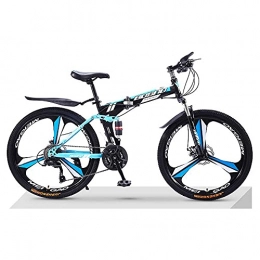 N&I Mountain Bike pieghevoles N&I Bicycle Foldable Mountain Bike Adult 24 inch 26 inch Double Shock-Absorbing off-Road Gear Shift Dual Disc Brake Male And Female Student Bicycle Black 26 inch 24 Speed
