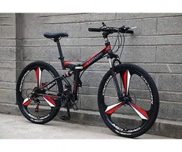 N&I Mountain Bike pieghevoles N&I Bicycle Folding Mountain Bike for Adults High Carbon Steel Frame Dual Disc Brake Full Suspension for Men Women Bike Bicycle D 26 inch 27 Speed E 26 inch 21 Speed