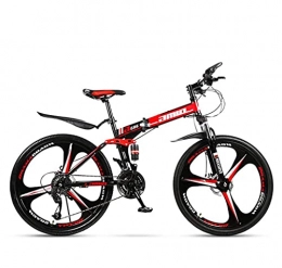 N&I Mountain Bike pieghevoles N&I Bike 24 inch Adult Mountain Bike Full Suspension Foldable City Bicycle off-Road Double Disc Brake Snow Bikes Magnesium Alloy Wheels D 27 Speed C 30 Speed