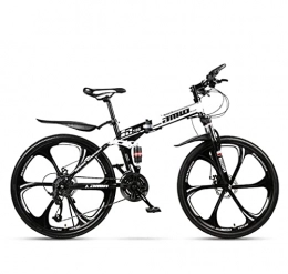 N&I Mountain Bike pieghevoles N&I Bike Adult Mountain Bike Full Suspension Foldable City Bicycle off-Road Double Disc Brake Snow Bikes 26 inch Magnesium Alloy Six Knives Wheels A 27Speed B 21 Speed