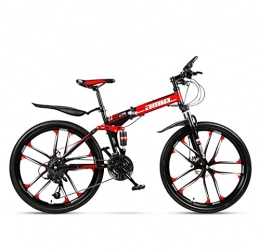 N&I Mountain Bike pieghevoles N&I Bike Adult Mountain Bike Full Suspension Foldable City Bicycle off-Road Double Disc Brake Snow Bikes 26 inch Magnesium Alloy Ten Knives Wheels D 27Speed C 21 Speed