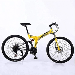 N&I Mountain Bike pieghevoles N&I Folding Mountain Bike 24 inch Adult Variable Speed Lightweight Mini Small Student Country Bike Double Disc Brake Adjustable Seat Bikes (Color:B)