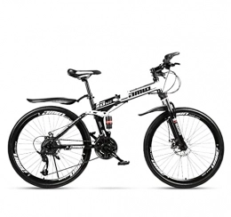 N&I Mountain Bike pieghevoles N&I Mountain Bikes Foldable Adult Mountain Bike off-Road Double Disc Brake Beach Snow Bikes Full Suspension High-Carbon Steel Bicycle 24 inch Wheels D 21 Speed a 30 Speed