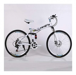 NOLOGO Mountain Bike pieghevoles NoraHarry Flower 21-velocità Spoke Wheel Mountain Bike Pieghevole 24 / 26 Pollici Bici Love Sports (Color : 26 inch White)