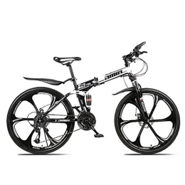 PXQ Mountain Bike pieghevoles PXQ C26Inch27S - Mountain bike pieghevole per adulti, 21 / 24 / 27 / 30 velocità, con doppio freno a disco e ammortizzatore, 24 / 26 pollici, High Carbon Soft Tail Bike