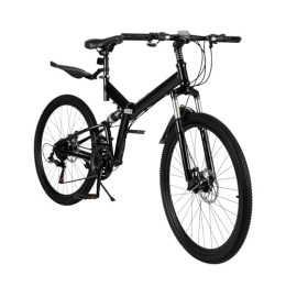 QRANSEUYXY Mountain Bike pieghevoles QRANSEUYXY Bicicletta da mountain bike da 26 pollici, 21 marce, pieghevole, da 120 kg, con freni a doppio disco, antiscivolo, sedile regolabile