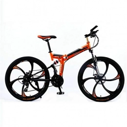 Zhangxiaowei Folding Bike Adulti Sospensione della Bici di Montagna Completa Pieghevole Bicicletta 26" Wheel 21/24 velocità,24 Speed