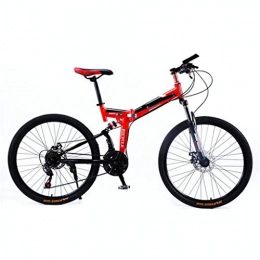Zhangxiaowei Mountain Bike pieghevoles Zhangxiaowei Mens Mountain Bike, Sospensione Anteriore, 21-velocità, 26-Pollice Ruote, 17.5-inch Alluminio Frame, Rosso, 21 Speed
