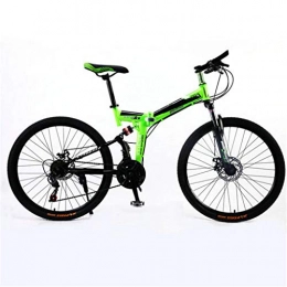 Zhangxiaowei Mountain Bike pieghevoles Zhangxiaowei Mens Mountain Bike, Sospensione Anteriore, 21-velocità, 26-Pollice Ruote, 17, 5 Pollici Cornice in Alluminio, Verde, 21 Speed