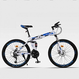 ZYD Mountain Bike pieghevoles ZYD Bicicletta a 21 velocità con Sospensione Completa, Mountain Bike da 24 / 26 Pollici in Acciaio al Carbonio, Bicicletta da Montagna Pieghevole per Uomo e Donna
