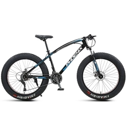 Fat Tyre Mountain Bike 24 Inch Mountain Bikes, Adult Fat Tire Mountain Trail Bike, 21 / 24 / 27 / 30 Speed Bicycle, High-carbon Steel Frame Dual Full Suspension Dual Disc Brake, 4.0 Inch Thick Wheel