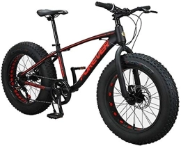 NOLOGO Fat Tyre Mountain Bike Bicycle Kids Mountain Bikes, 20 Inch 9-Speed Fat Tire Anti-Slip Bikes, Aluminum Frame Dual Disc Brake Bicycle, Hardtail Mountain Bike, Red (Color : Black)