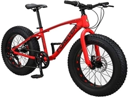 NOLOGO Fat Tyre Mountain Bike Bicycle Kids Mountain Bikes, 20 Inch 9-Speed Fat Tire Anti-Slip Bikes, Aluminum Frame Dual Disc Brake Bicycle, Hardtail Mountain Bike, Red (Color : Red)