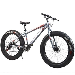 CHHD Fat Tyre Mountain Bike CHHD 26 Inch Mountain Bike / Dual Disc Brake Variable Speed 4.0 Tire Aluminum Alloy Thickened Rim Snowmobile 7 Speed, Suitable For Adult Fat Man Woman Driving, White