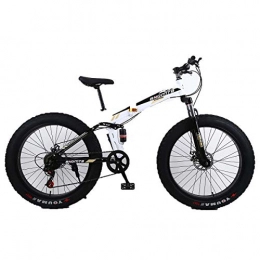 Dapang 26" Alloy Folding Mountain Bike 27 Speed Dual Suspension 4.0Inch Fat Tire Bicycle Can Cycling On Snow,Mountains,Roads,Beaches,Etc,5
