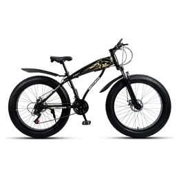  Fat Tyre Mountain Bike Fat Tire Mountain Bike, 21 Speed, Special Shaped Frame, One Word Handlebar, with High Carbon Steel Frame, Double Disc Brake and Front Suspension Ant Slip Bikes with 26 Inch Wheels