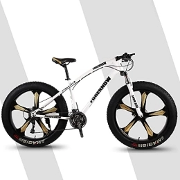 FAXIOAWA Fat Tyre Mountain Bike FAXIOAWA 26-inch Mountain Bike, 7 / 21 / 24 / 27 / 30 Speed Adult Fat Tire Mountain Trail Bike With High Carbon Steel Frame and Double Disc Brake, Front Suspension Men and Women's Mountain Bicycles