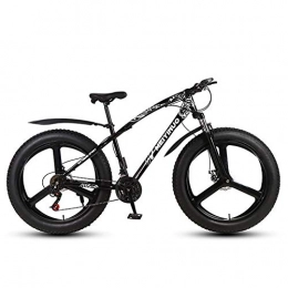 FXMJ Fat Tyre Mountain Bike FXMJ Fat Tire Mens Mountain Bike, Double Disc Brake / Cruiser Bikes, Beach Snowmobile Bicycle, 26 inch Aluminum Alloy Wheels, 27 Speed 3 Spoke, Black