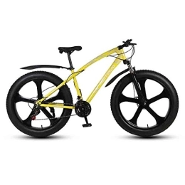 GAOTTINGSD Fat Tyre Mountain Bike GAOTTINGSD Adult Mountain Bike Bicycle MTB Adult Mountain Bikes Beach Bike Snowmobile Bicycles Big Tire For Men And Women 26IN Wheels Double Disc Brake (Color : Yellow, Size : 24 speed)