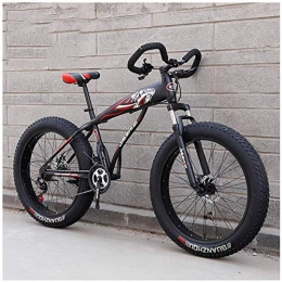 giyiohok Bike giyiohok Hardtail Fat Tire Mountain Bike for Adults Men Women Mountain Trail Bike with Dual Disc Brake High-carbon Steel Front Suspension All Terrain Mountain-24 Inch 21 Speed_Black Red
