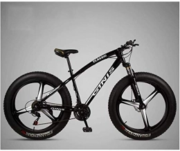 HQQ Fat Tyre Mountain Bike HQQ 26 Inch Mountain Bicycle, High-carbon Steel Frame Fat Tire Mountain Trail Bike, Men's Womens Hardtail Mountain Bike with Dual Disc Brake (Color : Black, Size : 27 Speed 3 Spoke)