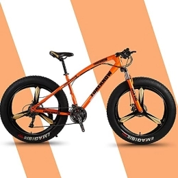 JAMCHE Fat Tyre Mountain Bike JAMCHE 20 / 24 / 26 Inch Wheels Mountain Bikes, Adult Fat Tire Mountain Trail Bike, Mens Fat Tire Mountain Bicycles, 7 / 21 / 24 / 27 / 30 Speed Bicycle, High-carbon Steel Frame Dual Suspension