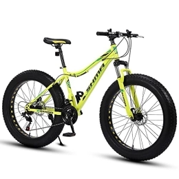 JAMCHE Fat Tyre Mountain Bike JAMCHE 24 / 26-inch Mountain Bike, 4.0 Inch Thick Wheel Mountain Bikes, Adult Fat Tire Mountain Trail Bike, 7 / 21 / 24 / 27 / 30 Speed Bicycle With High Carbon Steel Frame Double Disc Brake