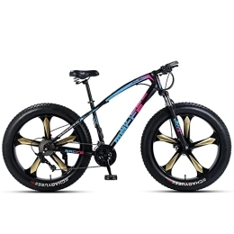 JAMCHE Fat Tyre Mountain Bike JAMCHE 26 * 4.0 Inch Thick Wheel Mountain Bikes, Adult Fat Tire Mountain Trail Bike, 7 / 21 / 24 / 27 / 30 Speed Bicycle, High-carbon Steel Frame, Dual Full Suspension Dual Disc Brake Bicycle