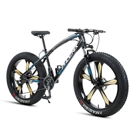 JAMCHE Fat Tyre Mountain Bike JAMCHE Fat Tire Mountain Bike, 26-Inch Wheels, 4-Inch Wide Knobby Tires, 7 / 21 / 24 / 27 / 30-Speed, Mountain Trail Bike, Urban Commuter City Bicycle, Steel Frame, Front and Rear Brakes