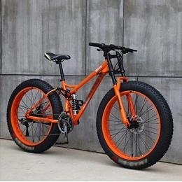 JAMCHE Fat Tyre Mountain Bike JAMCHE Mountain Bikes, 26 inch Fat Tire Hardtail Mountain Bike, Dual Suspension Frame and Suspension Fork All Terrain Mountain Bike, A~26 Inches, 27 Speed