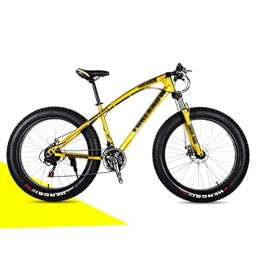 Kays Fat Tyre Mountain Bike Kays 26 Inch Mountain Bike Carbon Steel MTB Bicycle With Disc-Brake Suspension Fork Cycling Urban Commuter City Bicycle(Size:21 Speed, Color:Yellow)