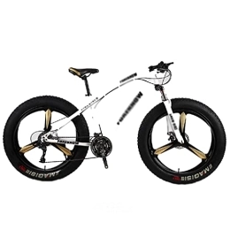 Kays Fat Tyre Mountain Bike Kays 26 Inch Mountain Bike For Adult 21 / 24 / 27 Speeds Man And Woman Bicycles Carbon Steel Frame With Dual Disc Brake(Size:27 Speed, Color:White)
