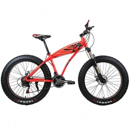 YOUSR Fat Tyre Mountain Bike Kids Mountainbike Hardtail FS Disk Youth mountainbikes 20 inch for men and women Red 26 inch 21 speed