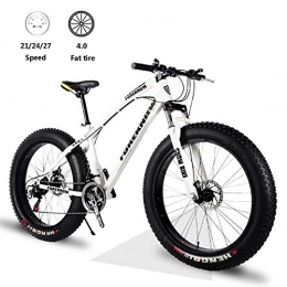 LDLL Fat Tyre Mountain Bike LDLL Mountain Bike 26 Inches Gearshift Outroad Bicycles, Fat Tire Hard Tail Mountain Trail Bike, With Disc Brake Adjustable Seat