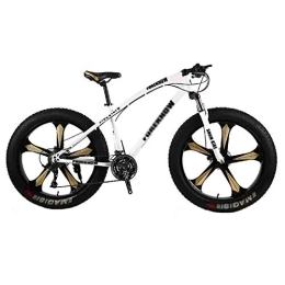 LILIS Fat Tyre Mountain Bike LILIS Mountain Bike Folding Bike Bicycle MTB Adult Big Tire Beach Snowmobile Bicycles Mountain Bike For Men And Women 26IN Wheels Adjustable Speed Double Disc Brake (Color : White, Size : 21 speed)